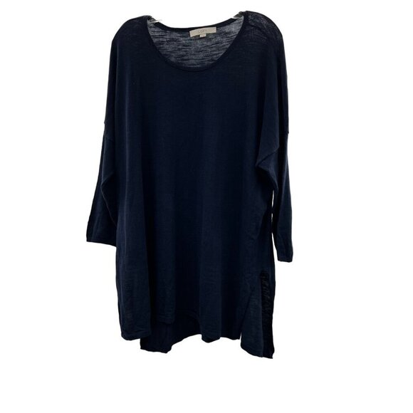 Ann Taylor Loft Round Neck Long Sleeve Lightweight Top Navy Size XL - Picture 1 of 9